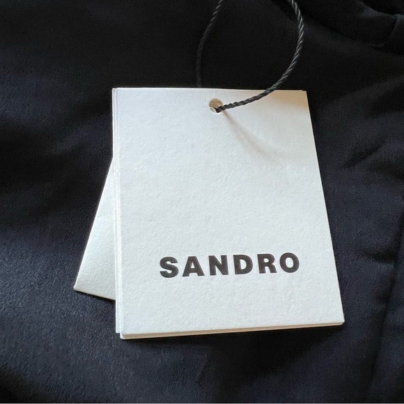 New! Sandro Falbala Embellished Cutout Black Midi Dress 17267 - Picture 11 of 16